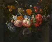 Pieter Gallis A Swag of Flowers Hanging in a Niche Germany oil painting artist